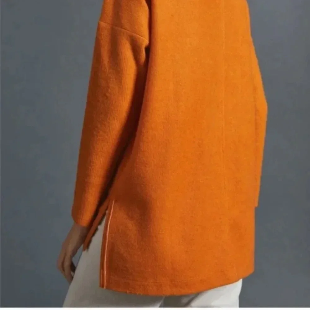 Anthropologie Mock Neck Tunic Pullover Pumpkin Orange size Medium - Picture 12 of 13